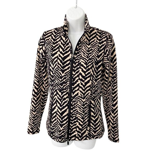 J.McLaughlin Billie Catalina Animal Print  Zip Front Track Jacket size Small - Picture 1 of 6